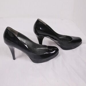 Marc Fisher Womens Black Patent Leather Platform Stiletto Heels Shoes Size 9M